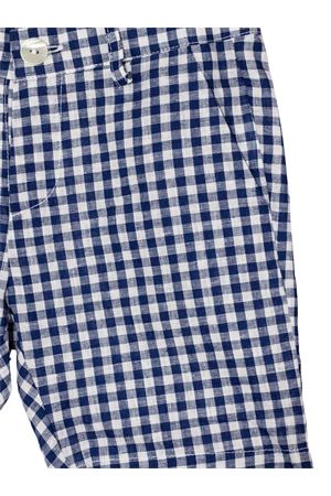 Bermuda a quadri in cotone e lino blu e bianco LITTLE BEAR KIDS | 3218QUADROBLU